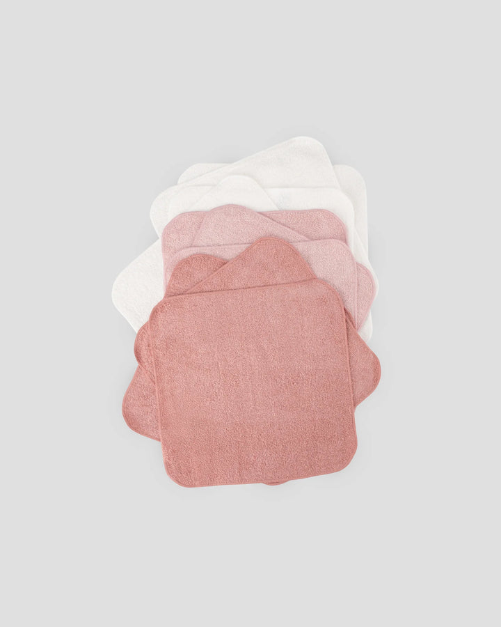 Little Bamboo Baby Towelling Washer 10 Pack - Dusty Rose
