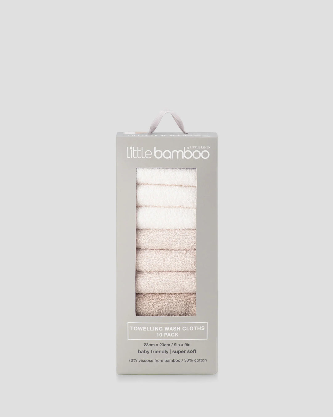Little Bamboo Baby Towelling Washer 10 Pack - Iced Coffee