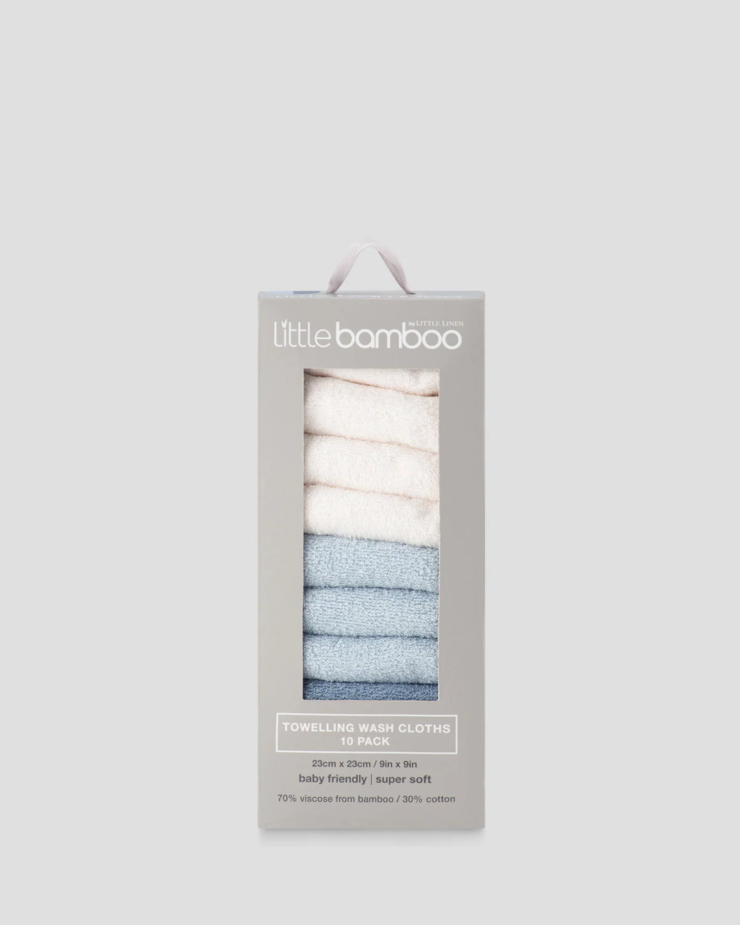 Little Bamboo Baby Towelling Washer 10 Pack - Retro Blue