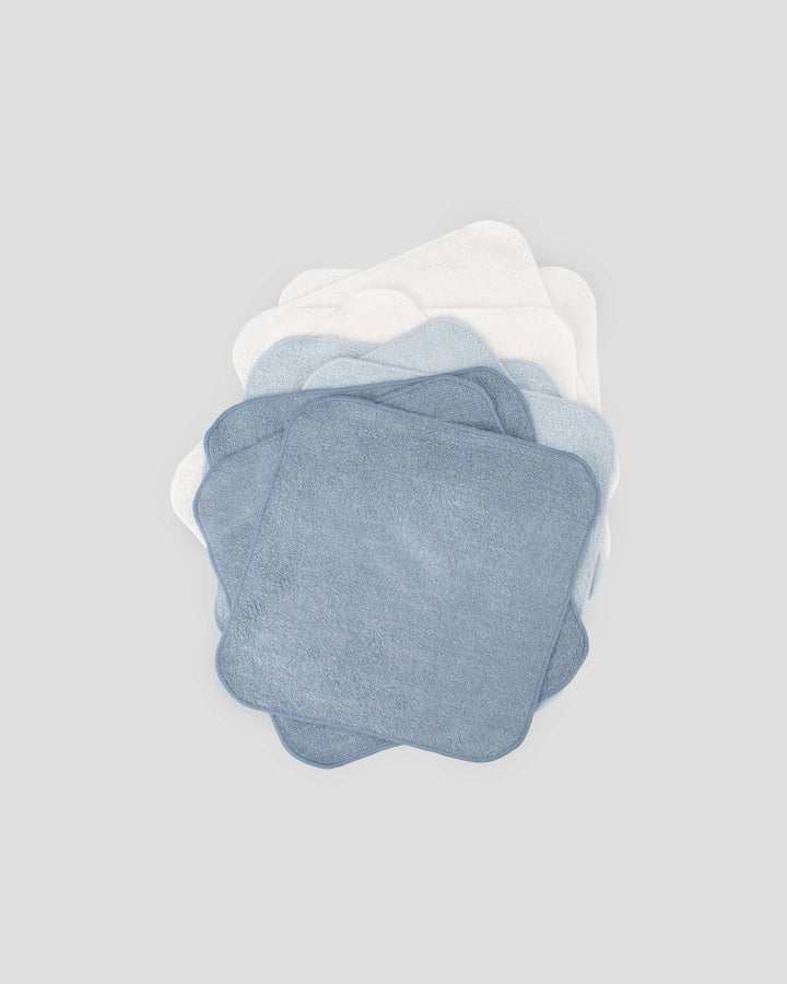 Little Bamboo Baby Towelling Washer 10 Pack - Retro Blue