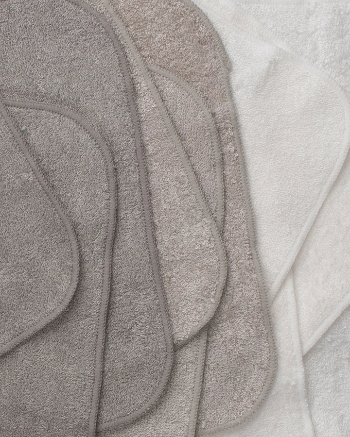Little Bamboo Baby Towelling Washer 10 Pack - Stone Grey