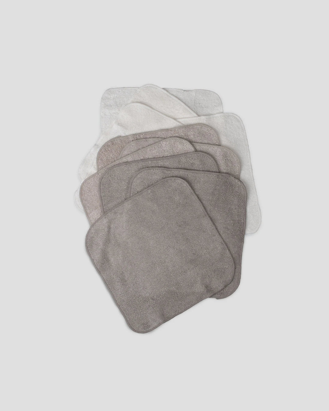 Little Bamboo Baby Towelling Washer 10 Pack - Stone Grey
