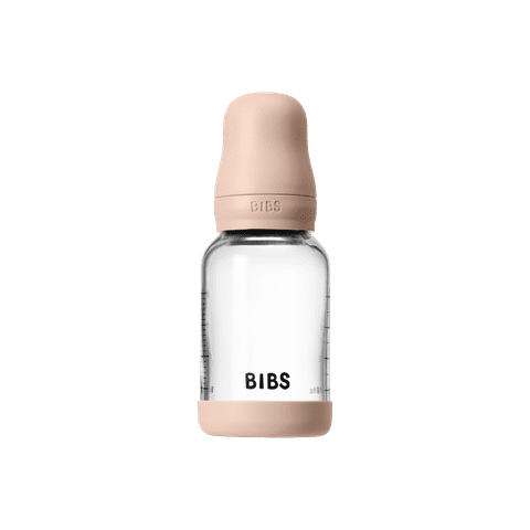 NEW BIBS 120ml Baby Glass Bottle The Complete Set  | Blush
