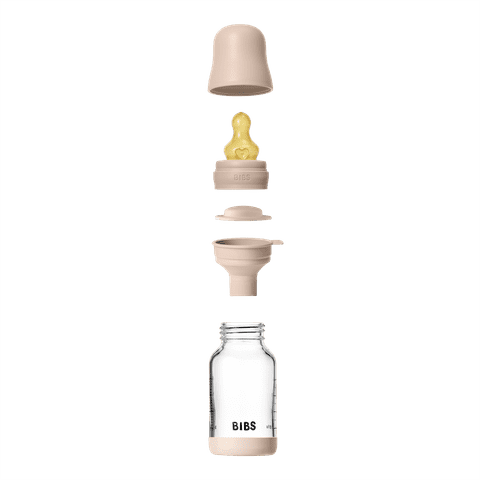 NEW BIBS 120ml Baby Glass Bottle The Complete Set  | Blush