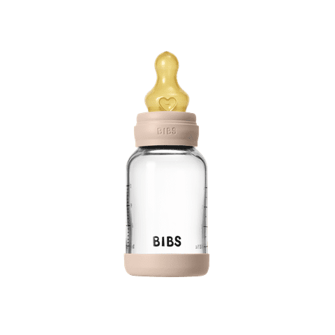 NEW BIBS 120ml Baby Glass Bottle The Complete Set  | Blush