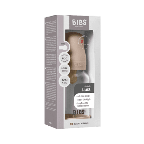 NEW BIBS 120ml Baby Glass Bottle The Complete Set  | Blush