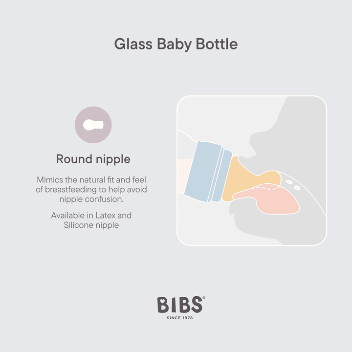 NEW BIBS 120ml Baby Glass Bottle The Complete Set  | Baby Blue