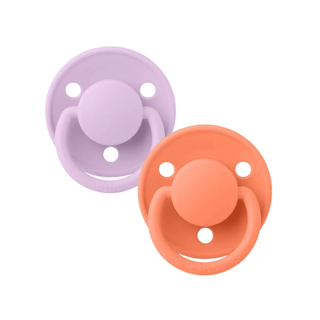 BIBS Round De Lux Silicone Dummies 2 Pack (ONE SIZE 0-3 Years)