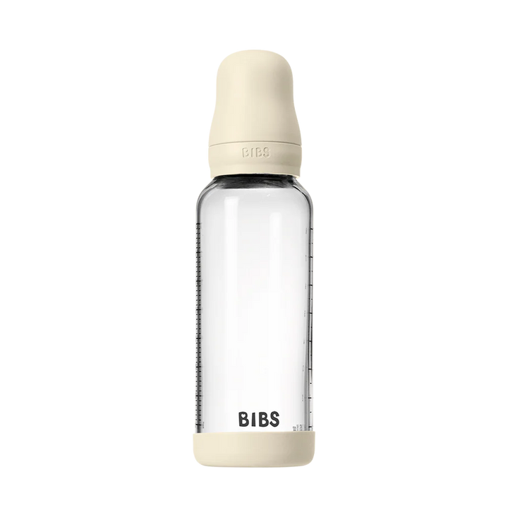 NEW BIBS Baby Glass Bottle Complete Set 240ml | Ivory