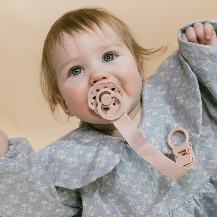 BIBS Loop Pacifier Clip | Blush