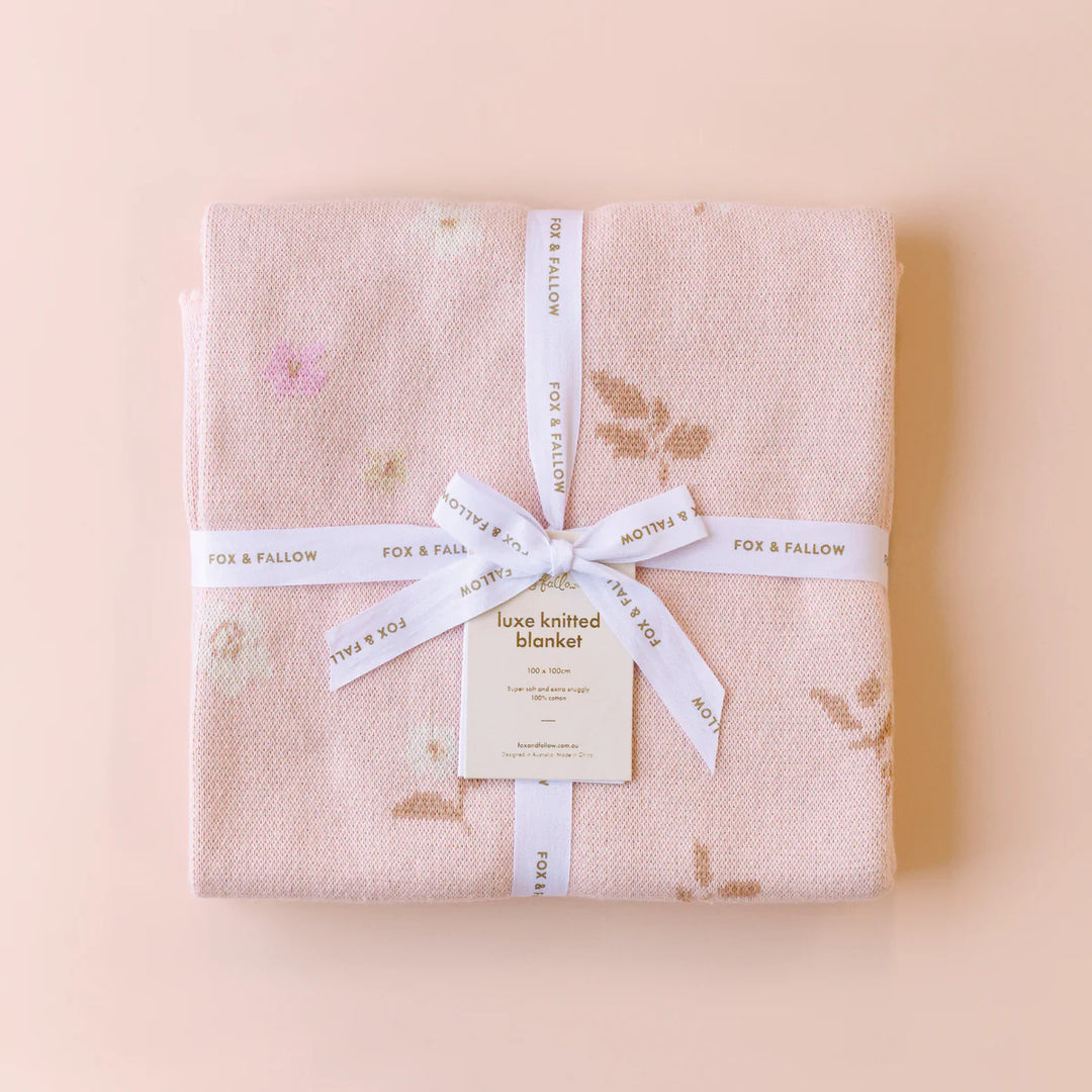 Fox & Fallow Cotton Blanket - Dusty Roses