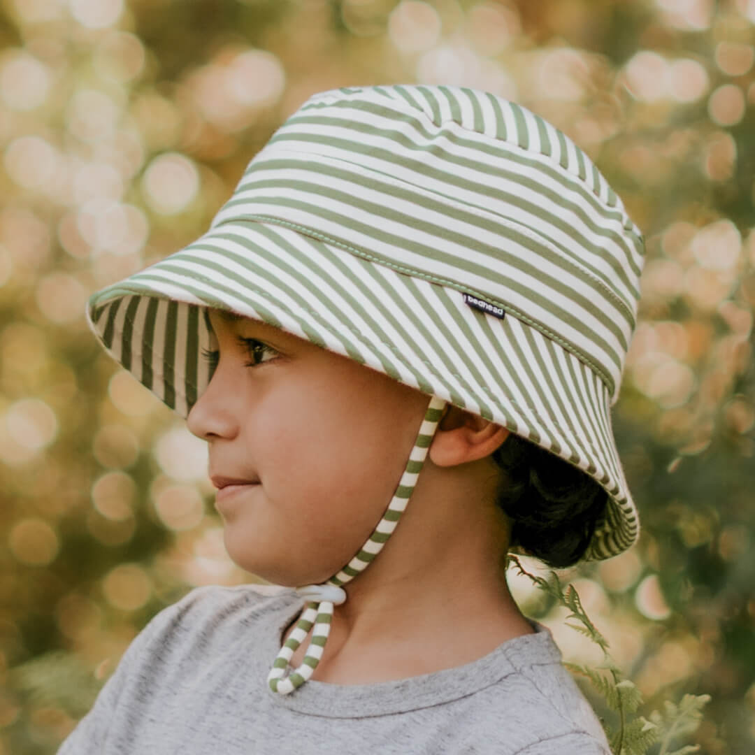 Bedhead Kids Bucket Sun Hat - Khaki Stripe