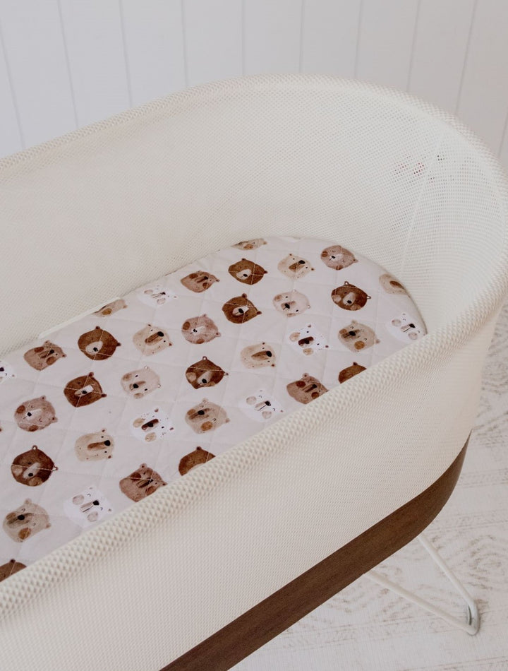 Bambella Waterproof Moses Bassinet Sheet |  Bear in There