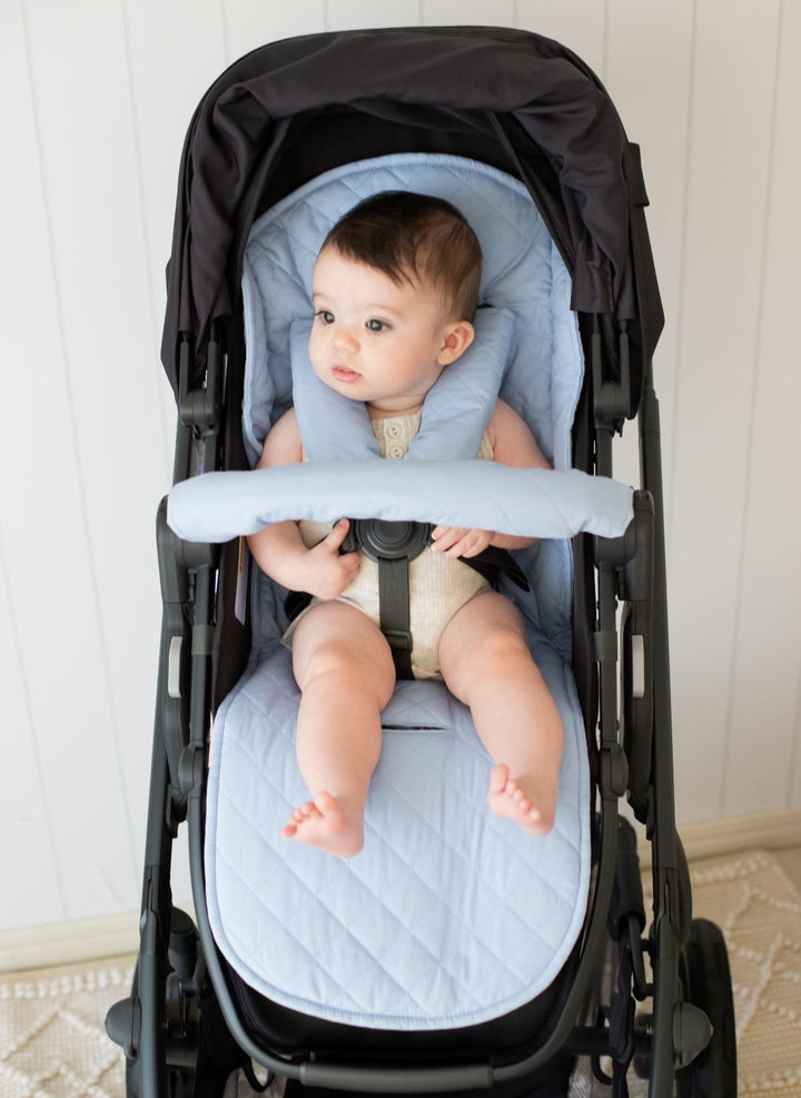 Bambella Designs Universal Quilted Pram Liner | Dusty Blue