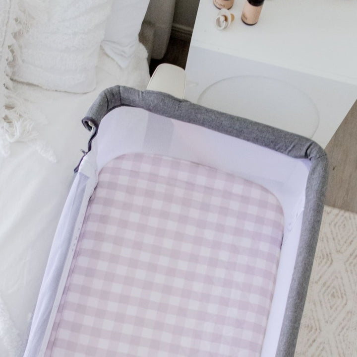 Bambella Co-Sleeper Fitted Waterproof Sheet | Blush Gingham