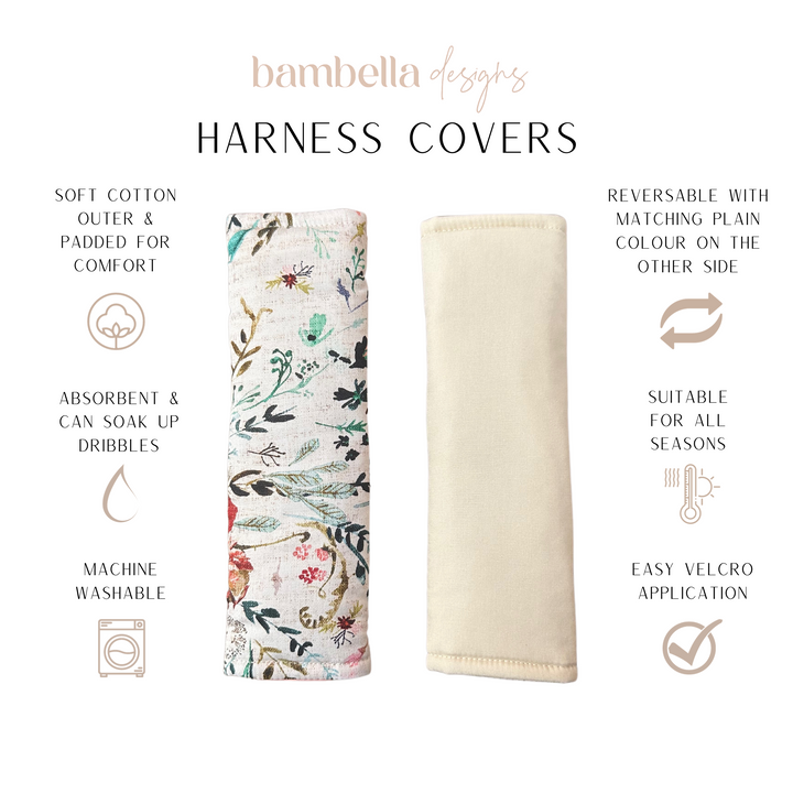 Bambella Designs Harness Covers | Blush Wildflowers