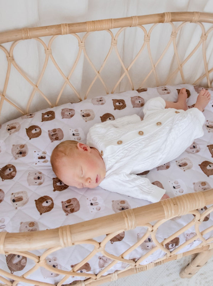 Bambella Waterproof Bassinet Sheet | Bear in There