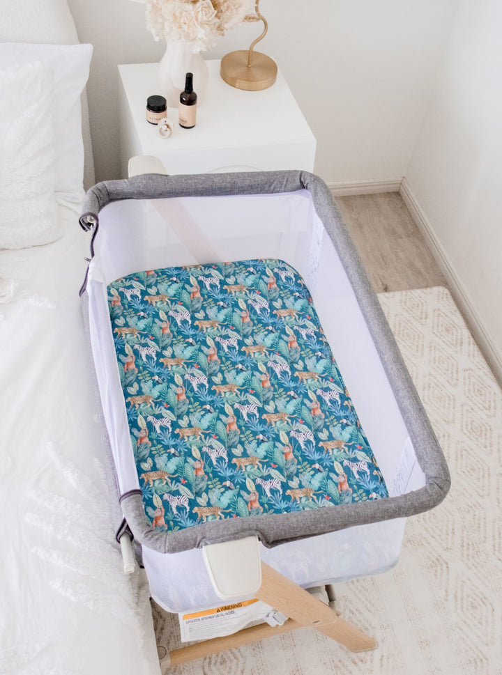 Bambella Co-Sleeper Fitted Waterproof Sheet | Jungle Palms