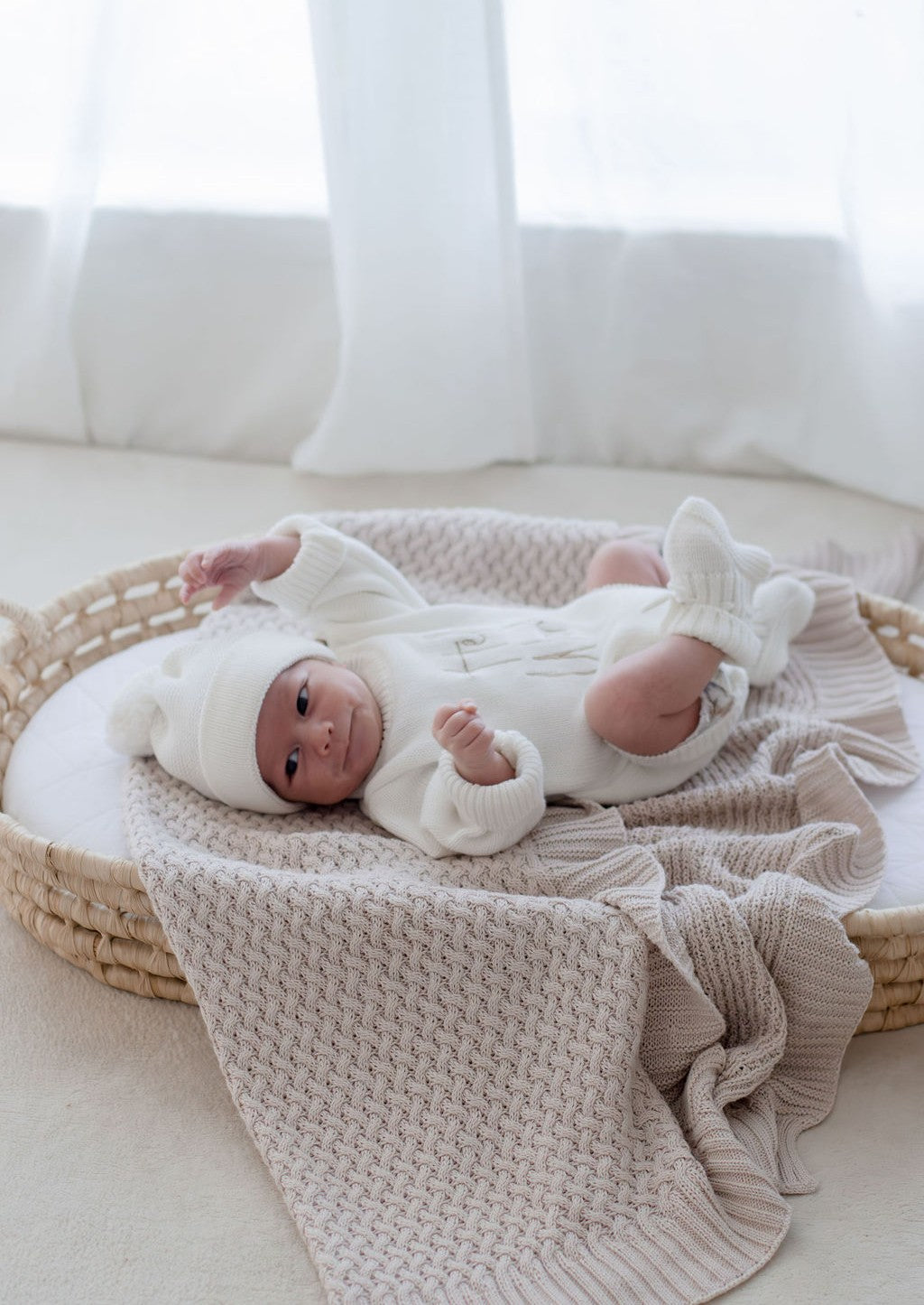 Bambella Knit Cotton Blanket | Haze