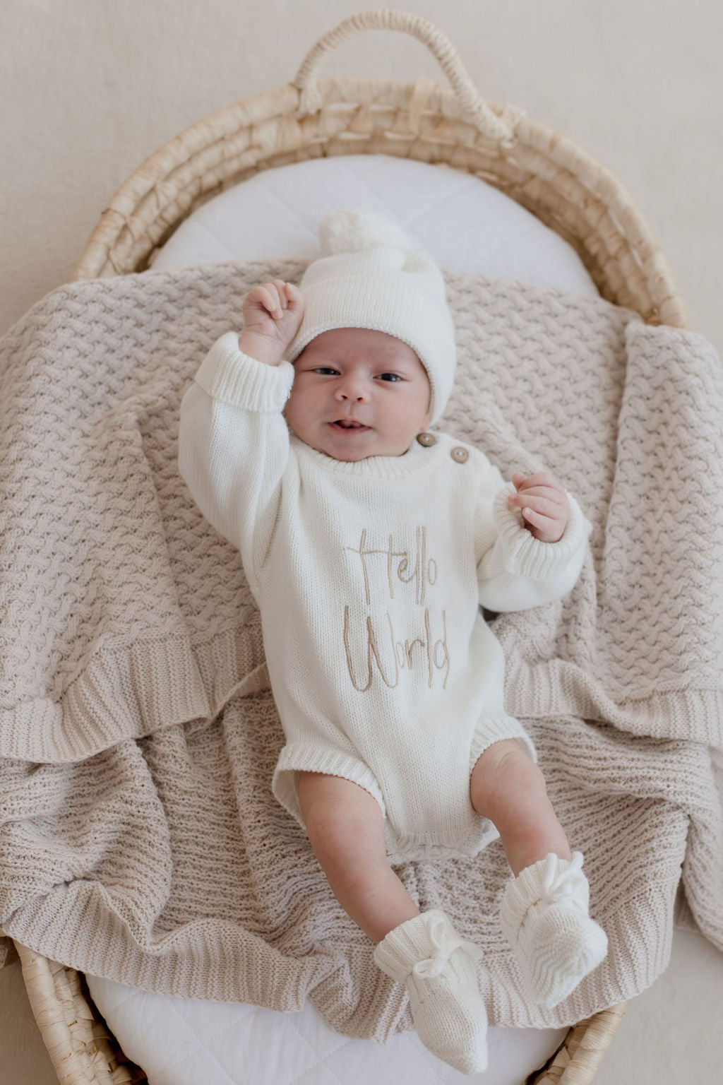 Bambella Knit Cotton Blanket | Haze