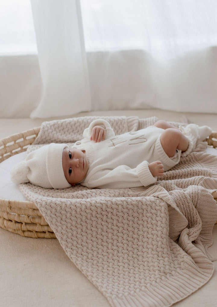 Bambella Knit Cotton Blanket | Haze