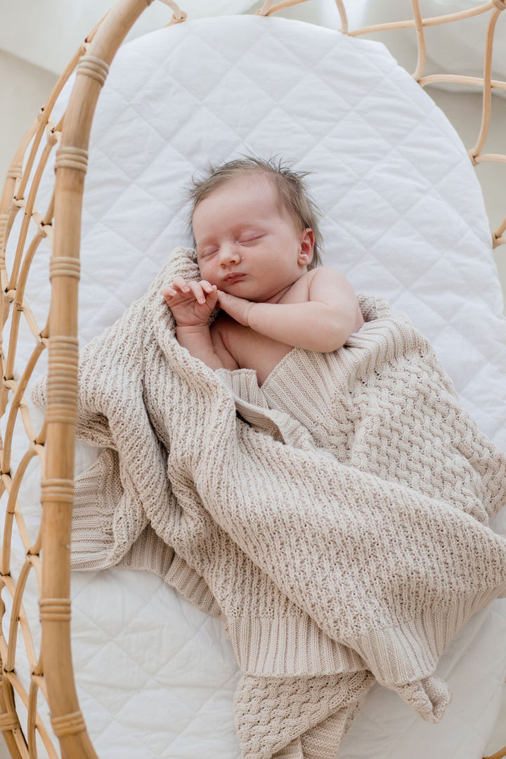 Bambella Knit Cotton Blanket | Haze