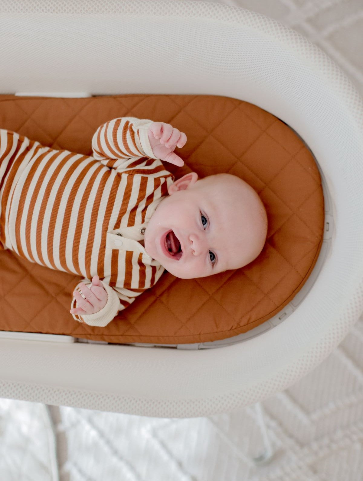 Chestnut Waterproof Snoo Sheet Moses Bassinet Sheet Bambella Designs The Thrifty Mumma