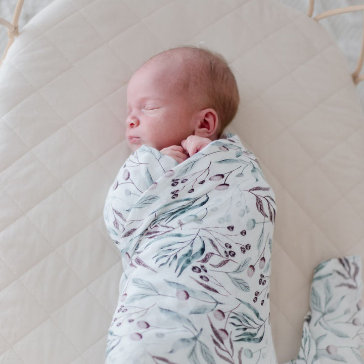 Bambella Designs Bamboo Cotton Muslin Swaddle Wrap - Botanical