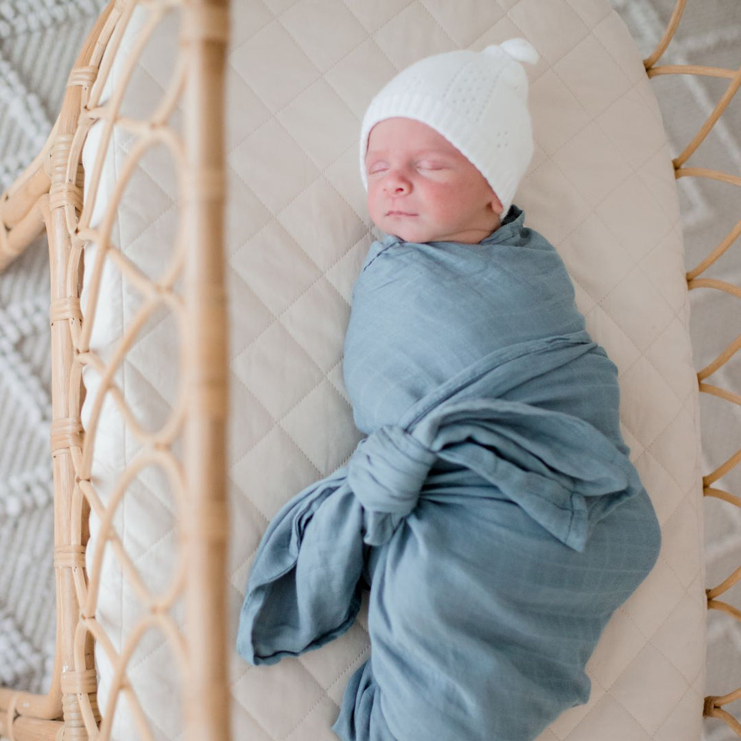 Bambella Bamboo Cotton Muslin Swaddle Wrap - Nordic Sea