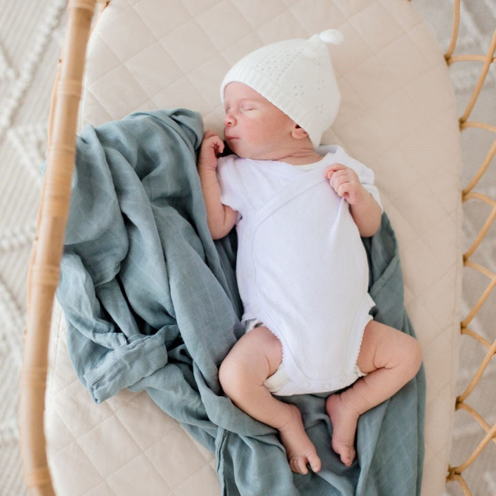 Bambella Bamboo Cotton Muslin Swaddle Wrap - Nordic Sea
