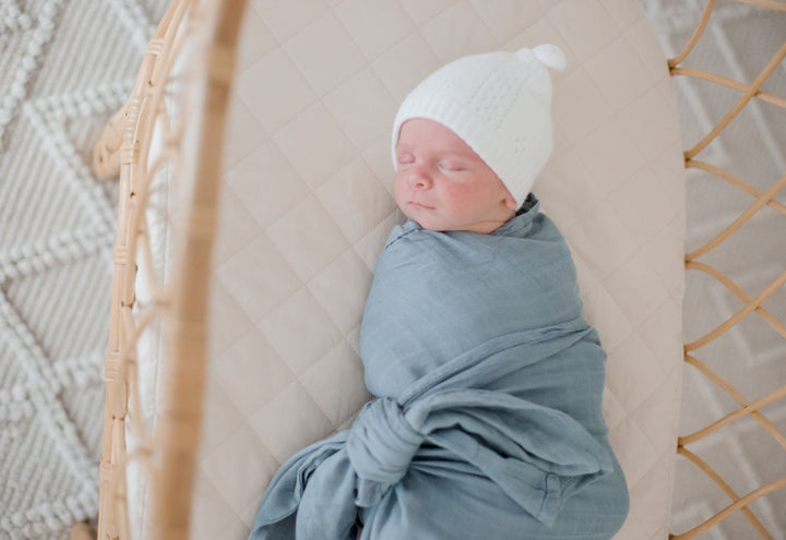 Bambella Bamboo Cotton Muslin Swaddle Wrap - Nordic Sea