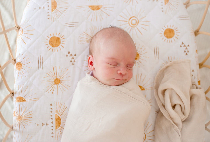 Bambella Designs Bamboo Cotton Muslin Swaddle Wrap - Vanilla