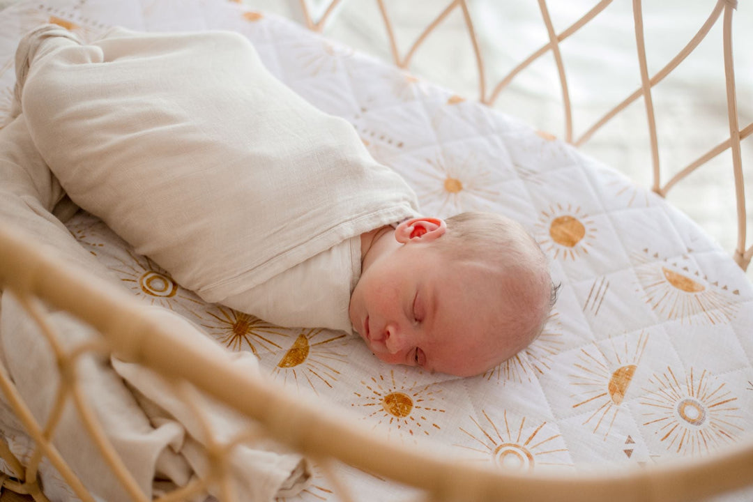 Bambella Designs Bamboo Cotton Muslin Swaddle Wrap - Vanilla