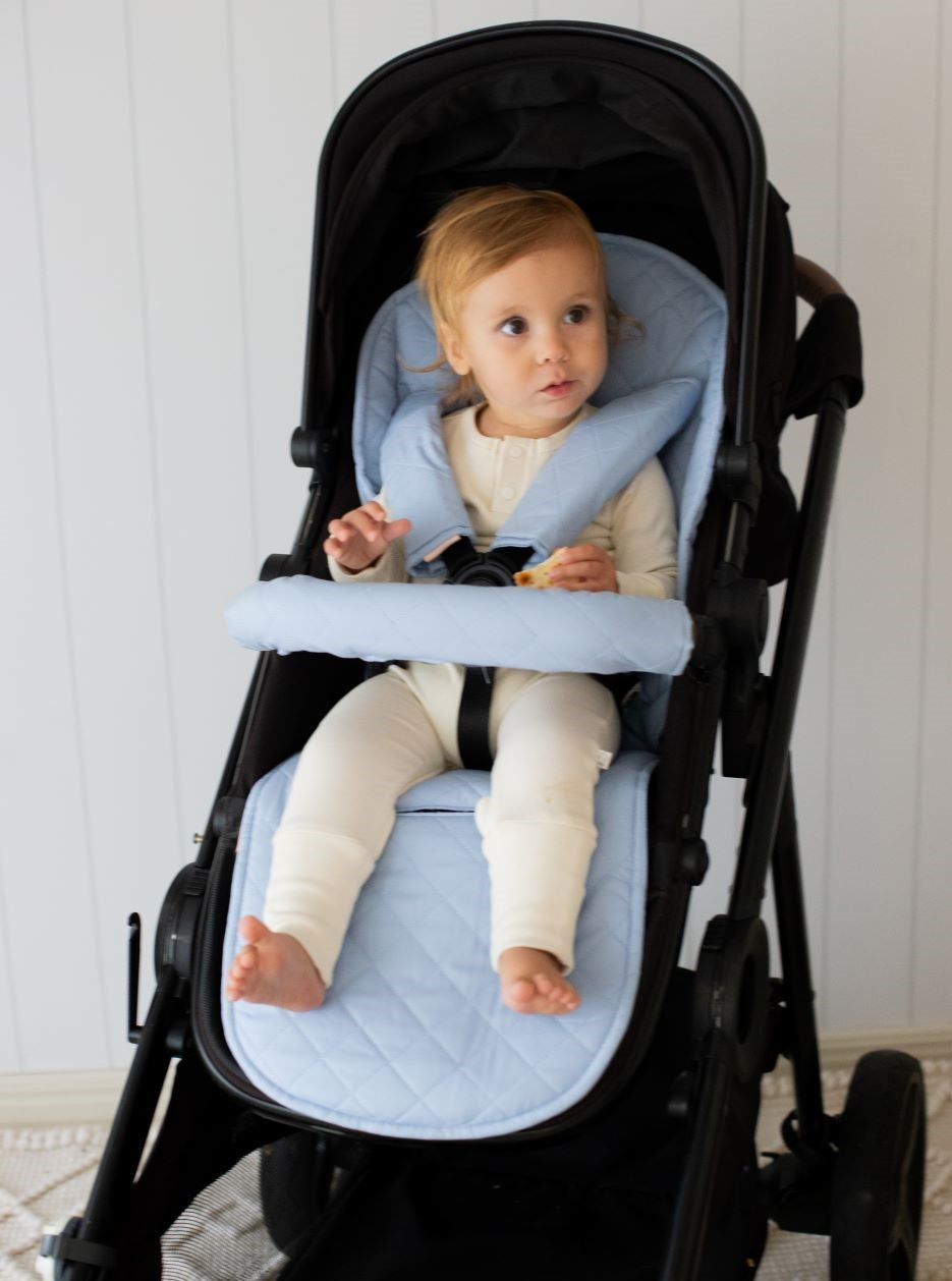 Bambella Designs Universal Quilted Pram Liner | Dusty Blue