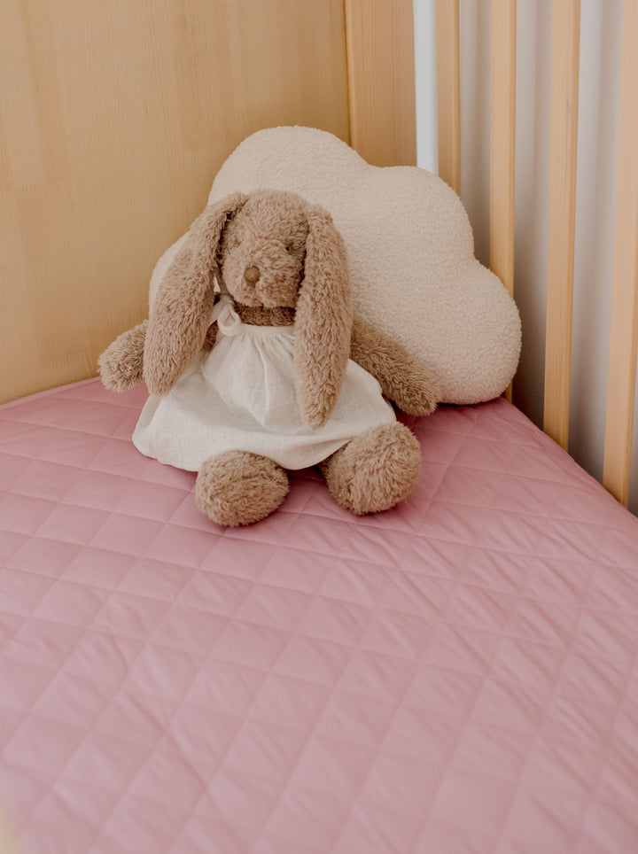 Bambella 2-in-1 Waterproof Cot Sheet & Mattress Protector | Dusty Mauve