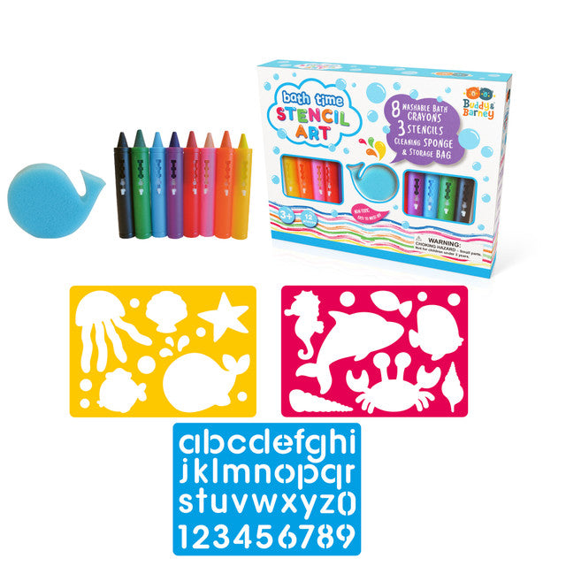 Bath Art Crayon & Stencil Play Set