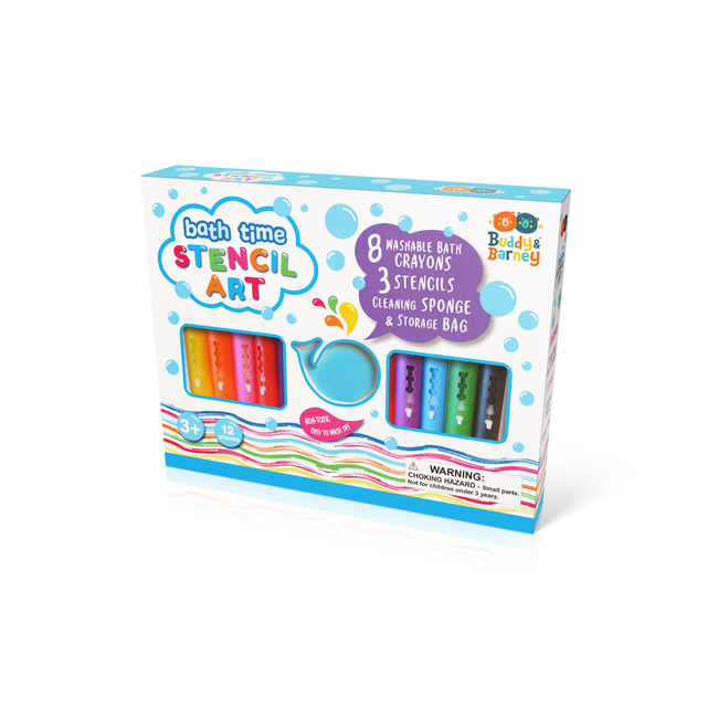 Bath Art Crayon & Stencil Play Set