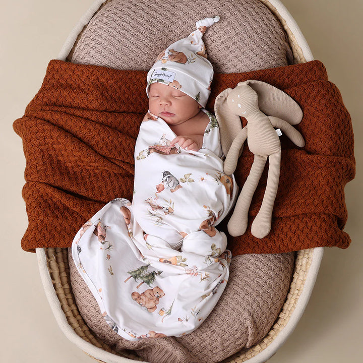 Snuggle Hunny Baby Jersey Wrap & Beanie Set - Bear