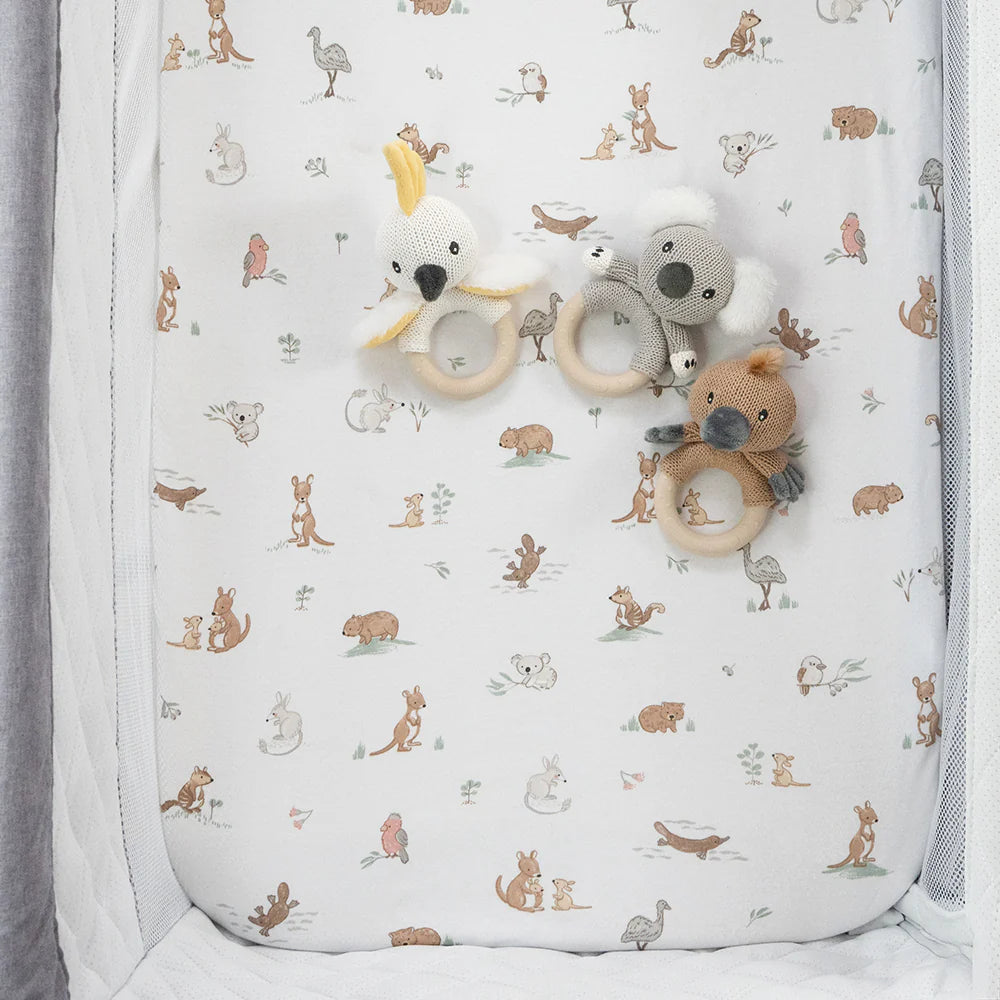 Bedside Bassinet/ Co Sleeper Fitted Sheets 2 Pack - Australiana