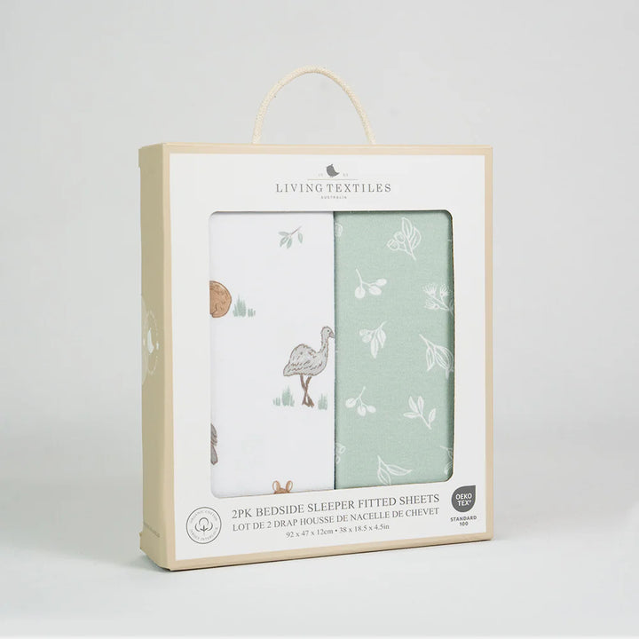 Bedside Bassinet/ Co Sleeper Fitted Sheets 2 Pack - Australiana