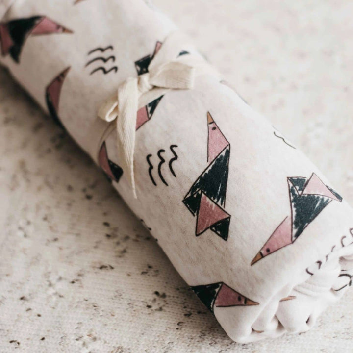 Bencer & Hazelnut Cotton Jersey Swaddle - Spencer