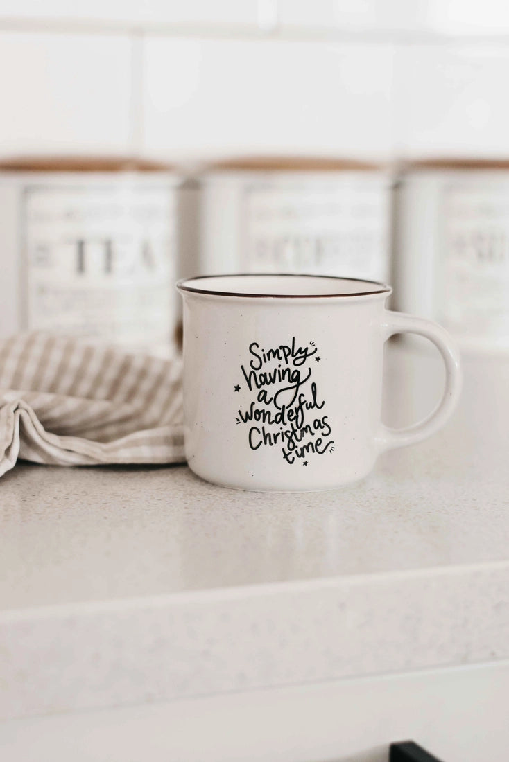 Bencer & Hazelnut Ceramic Mug - Simply having a wonderful Christmas time!