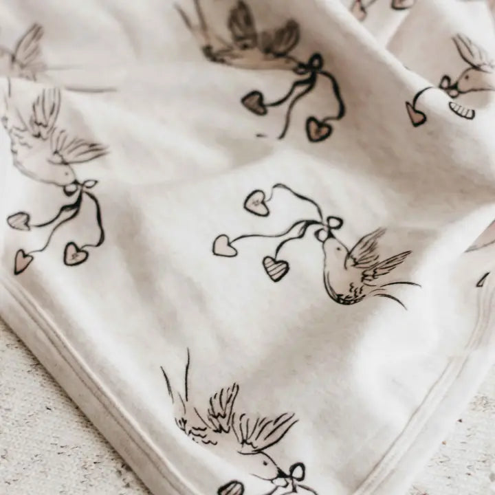 Bencer & Hazelnut Cotton Jersey Swaddle - Swallow