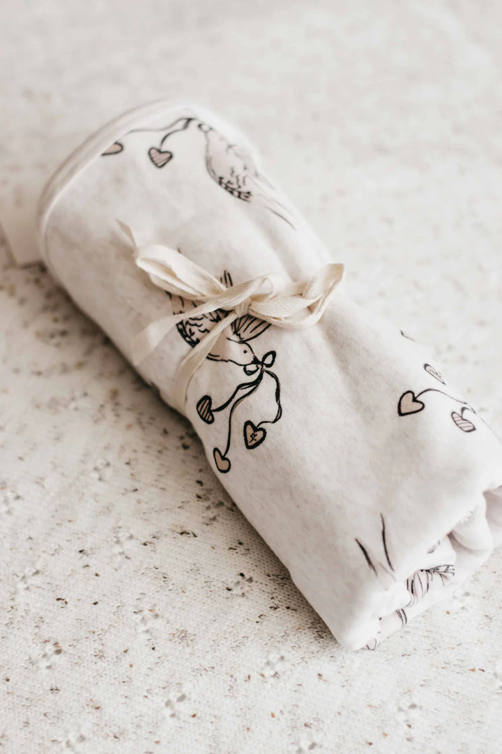 Bencer & Hazelnut Cotton Jersey Swaddle - Swallow