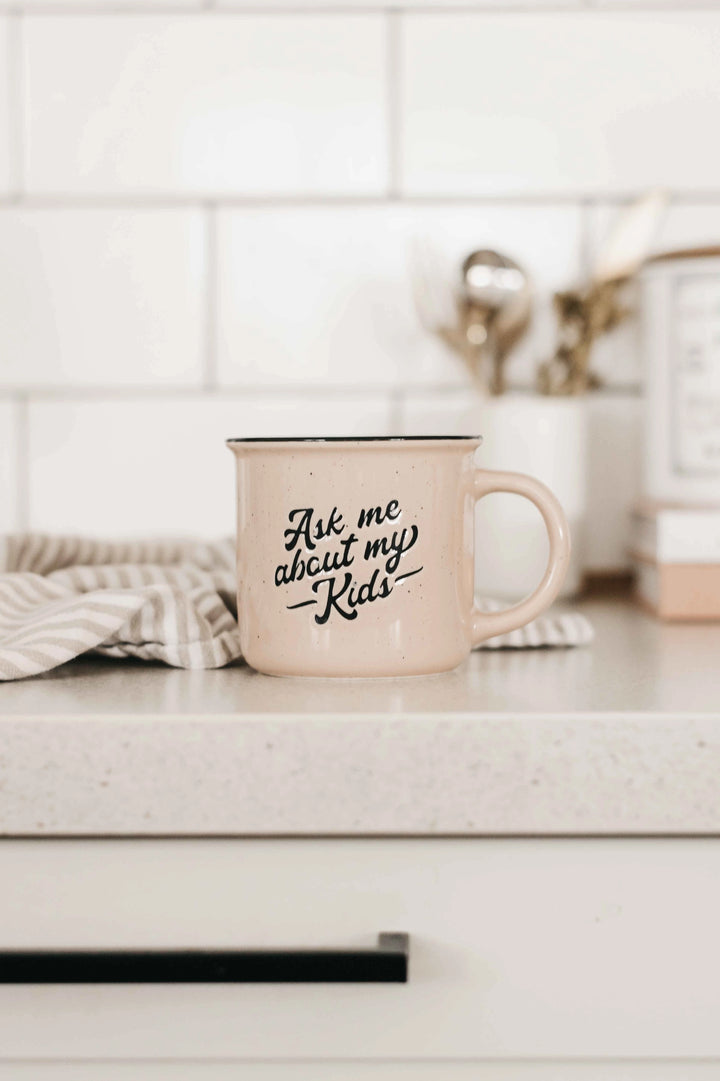 Bencer & Hazelnut Ceramic Mug - Ask Me About My Kids!