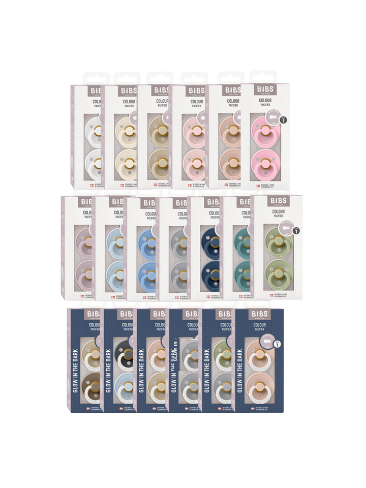 BIBS Round Colour Latex Dummies Twin Pack Size 1 (0-6 Months)