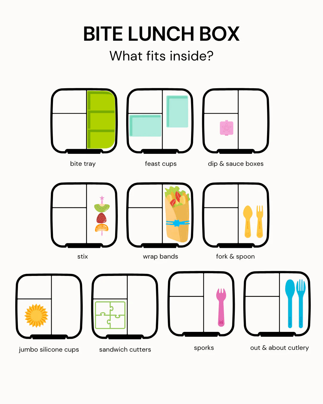 Montiico Bento Bite Lunch Box - Lilac