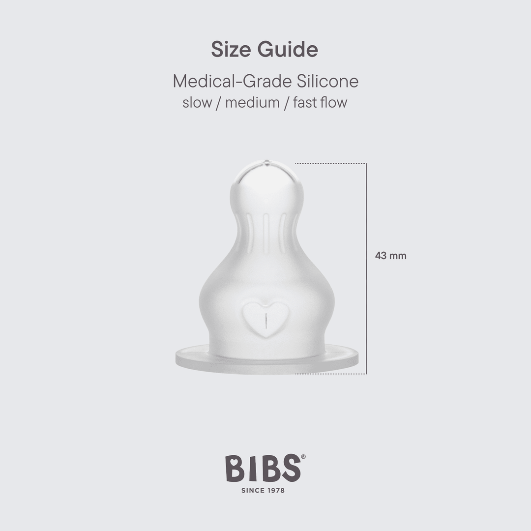 BIBS Bottle Silicone Nipple 2 Pack | Assorted