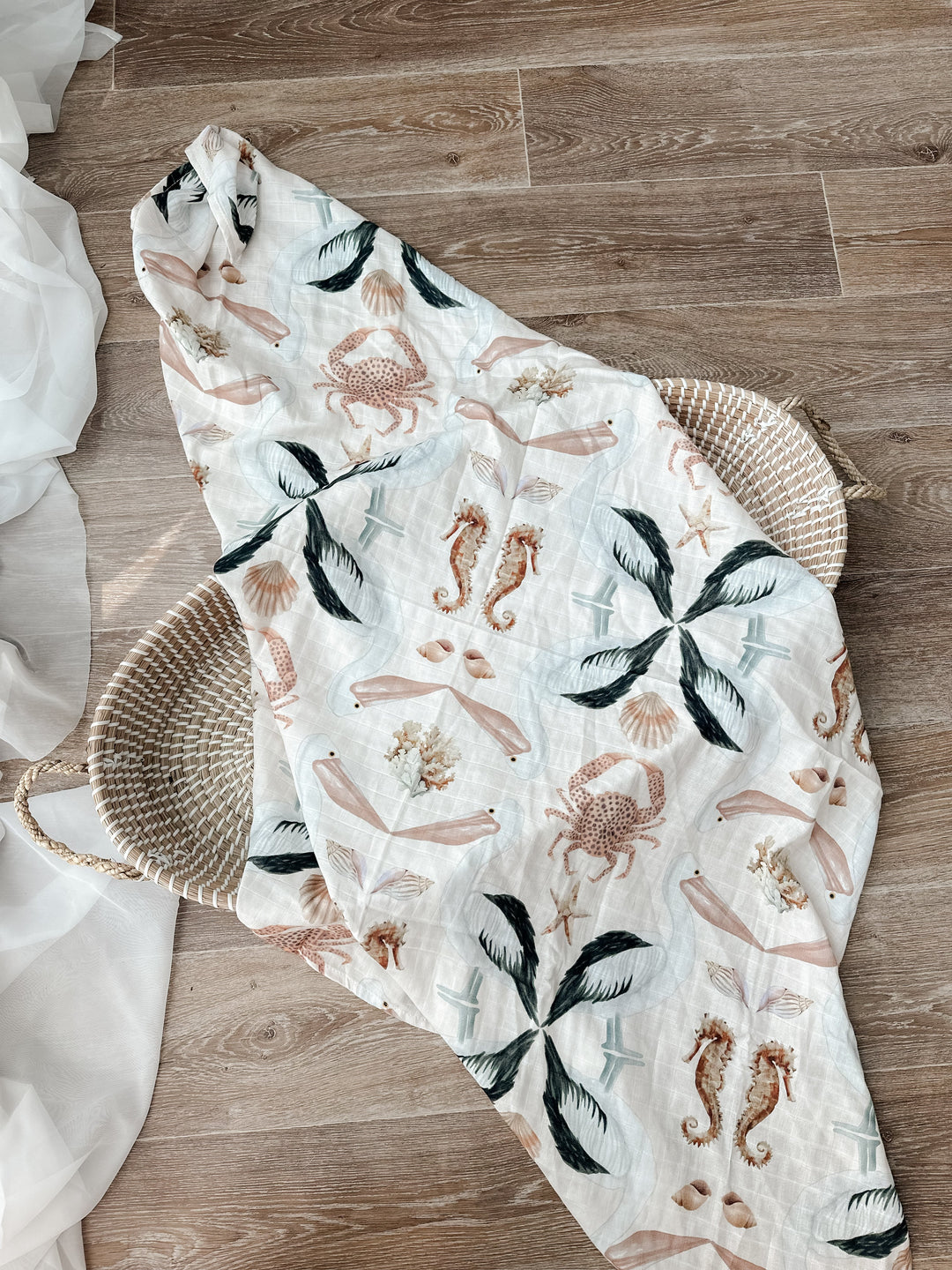 Pop Ya Tot Organic Muslin Swaddle - Barrier Reef