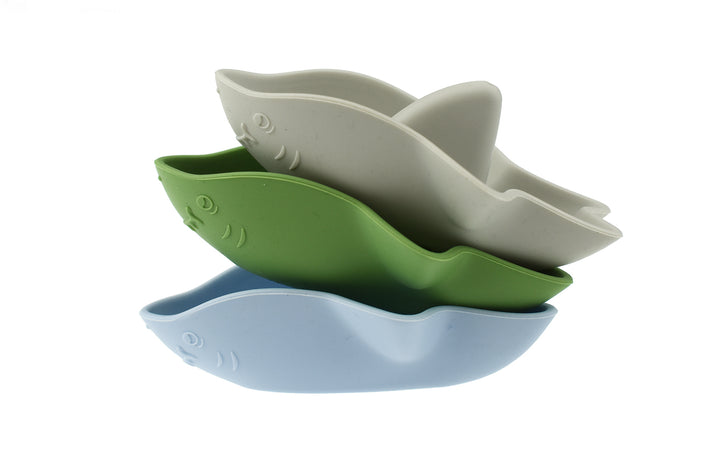 Silicone Bath Sharks 3 Pack - Green, Baby Blue & Sand